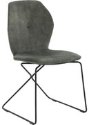 Goossens Excellent Eetkamerstoel Manzini groen velvet stof leuning, modern design