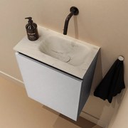 Mondiaz Ture DLux toiletmeubel 40cm plata met wastafel opalo rechts zonder kraangat