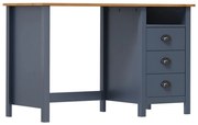 vidaXL Bureau Hill Range met 3 lades 120x50x74 cm grenenhout grijs