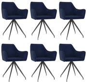 vidaXL Eetkamerstoelen 6 st fluweel blauw