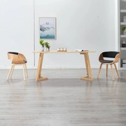 vidaXL Eetkamerstoelen 2 st gebogen hout en kunstleer zwart