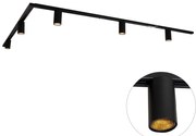 Modern railsysteem met 5 Spot / Opbouwspot / Plafondspots zwart 1-fase GU10 50mm - Iconic Ruby Honey GU10 Binnenverlichting Lamp