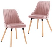 vidaXL Eetkamerstoelen 2 st fluweel roze