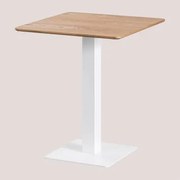 Vierkante Barkruktafel Van Esdoornfineer Espresso ↔︎ 60 Cm & Wit - Sklum