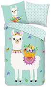 Good Morning Kinderdekbedovertrek LlAMA 140x200/220 cm mint