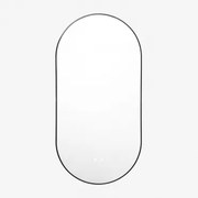 Ovaal Wandspiegel 50x100 Cm Voor Badkamer Met Led-licht En Anti-condens Asteiro Zwart - Sklum