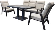 Barolo Pacific stoel bank dining loungeset 4 delig verstelbaar antraciet