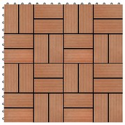 vidaXL 22 st Terrastegels 30x30 cm 2 m² HKC teakkleur