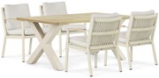Tuinset 4 personen 180 cm Aluminium/rope Taupe Coco Sevilla/Cardiff