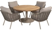 Puglia Saba low dining tuinset 130ØxH69 cm 5 delig latte Taste 4SO
