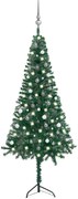 vidaXL Kunstkerstboom met LED's en kerstballen hoek 240 cm PVC groen