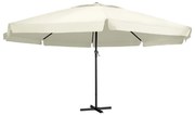 vidaXL Parasol met aluminium paal 600 cm zandwit