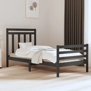 vidaXL Bedframe massief hout grijs 90x190 cm 3FT Single