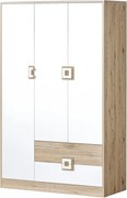 Kledingkast Tolfere 103, Wit, Licht eiken, 190x120x50cm, 91.59 kg, Kledingkast deuren: Met scharnieren, Aantal planken: 4, Aantal planken: 4