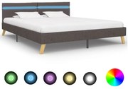 vidaXL Bedframe met LED stof lichtgrijs 180x200 cm