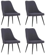 vidaXL Eetkamerstoelen 4 st stof donkergrijs