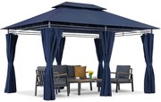 Marineblauw Ibiza tuinpaviljoen 3x4m Garden Point