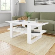 vidaXL Salontafel 110x55x42 cm bewerkt hout hoogglans wit