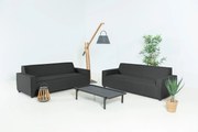Flow. Club sofa set sooty All Weather loungeset Zwart Sunbrella loungeset Sofaset outdoor textiel - weerbestendig
