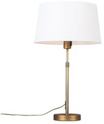 Tafellamp brons met kap wit 35 cm verstelbaar - Parte Modern E27 rond Binnenverlichting Lamp