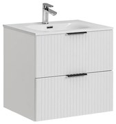 Comad Adele White badkamermeubel 60cm wit mat met witte wastafel 1 kraangat