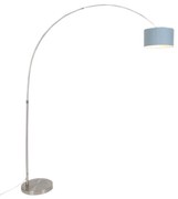 Booglamp staal met kap 35/35/20 blauw verstelbaar - XL Modern E27 Binnenverlichting Lamp