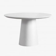 Ronde Eettafel Ø120 Cm In Cement Noemi Wit - Sklum