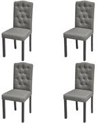 vidaXL Eetkamerstoelen 4 st stof grijs