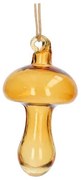 Hanger paddenstoel, glas, oker, 9 cm
