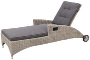 Wicker ligbed met wielen - Buffalo - white grey