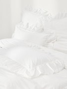 Gewassen katoenen perkal dekbedovertrek Louane met ruches