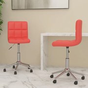 vidaXL Eetkamerstoelen draaibaar 2 st kunstleer rood