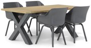 Tuinset 4 personen 180 cm Kunststof Grijs Hartman Sophie