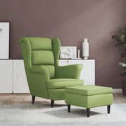 vidaXL Fauteuil met voetenbank fluweel lichtgroen