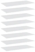 vidaXL Wandschappen 8 st 80x20x1,5 cm spaanplaat hoogglans wit
