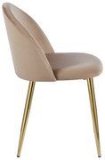 Set van 4 Vint Fluwelen Gouden Stoelen
