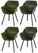 Set van 4 - Hartman Sophie Element dining armstoel - moss groen