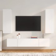 vidaXL 4-delige Tv-meubelset bewerkt hout wit