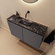 Mondiaz Ture DLux toiletmeubel 80cm dark grey met wastafel lava midden zonder kraangat