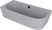 Polysan Sussi halfvrijstaand bad links mineraalmarmer 160x70cm grijs mat