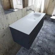 Zaro Valencia Solid Surface badmeubel 120cm mat antraciet zonder kraangat spoelbak rechts