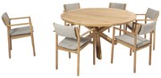 Prado Levi dining tuinset 7 delig 160 cm rond teak 4 Seasons Outdoor