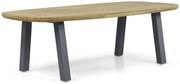 Dining Tuintafel rechthoekig 240 x 120 cm Aluminium/Teak Grijs Falcon/Glasgow