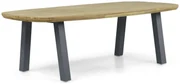 Dining Tuintafel rechthoekig 240 x 120 cm Aluminium/Teak Grijs Falcon/Glasgow