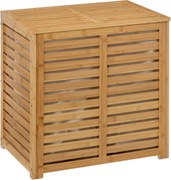5Five Dubbele Wasmand 100L – Bamboe – Slimme Scheiding – Met Deksel