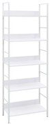 vidaXL Boekenkast 5 schappen 60x27,6x158,5 cm spaanplaat wit