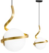 GLAZEN BOL SPIRAAL HANGLAMP APP1733-1CP GOUD