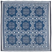 Esschert Design Buitenkleed 151,5 cm blauw en wit OC23