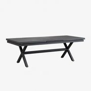 Karena Uitschuifbare Rechthoekige Aluminium Eettafel Grijs – Grafiet & 240 - 300 X 100 Cm - Sklum