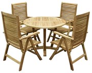 Arona legand dining tuinset 120 cm 5 delig teak